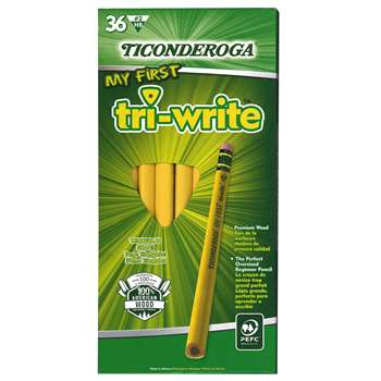 My First Tri Write Primary Pencils With Eraser By Dixon Ticonderoga
