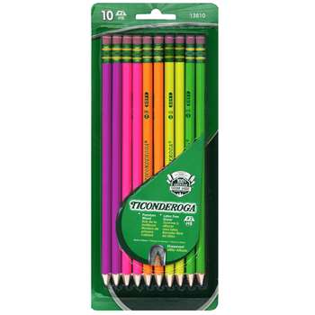 Ticonderoga Neon Wood Pencils 10Pk Premium, DIX13810