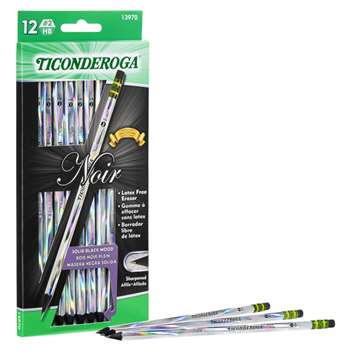 Noir Pencils No 2 Soft Pack Of 12 Ticonderoga Pres, DIX13970
