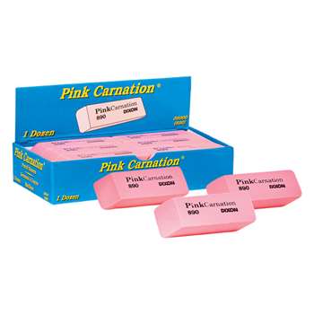 Dixon Pink Carnation Erasers Medium, DIX38900