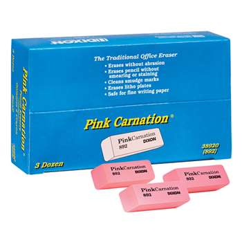 Dixon Pink Carnation Erasers Small, DIX38920