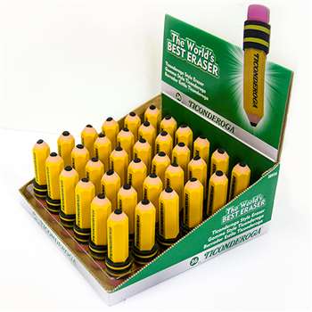 Ticonderoga 36 Pack Pencil Shaped Erasers, DIX38936
