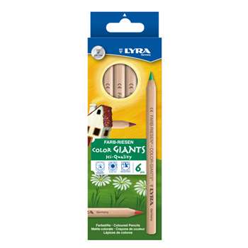 Giant Colored Pencils Lacquered 6Pk Lyra Color, DIX3941060