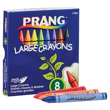 Crayons Large Lift Lid Box 8 Colors Prang, DIX51800