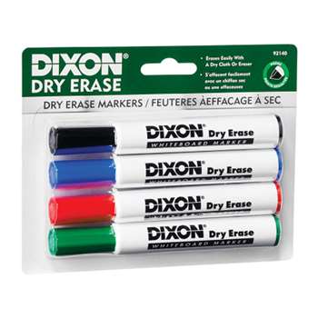 Dry Erase Markrs Wedge Tip Set Of 4, DIX92140