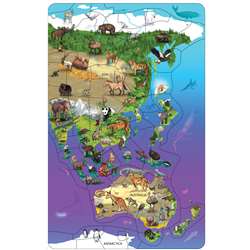 Wildlife Map Puzzle Asia Australia, DO-734120