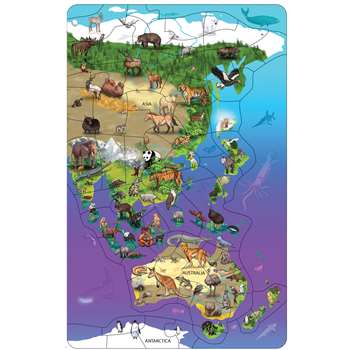 Wildlife Map Puzzle Asia Australia, DO-734120