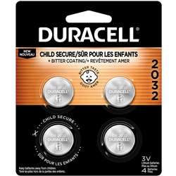 Duracell 2032 3V Lithium Battery 4-Pack - DURDL2032B4