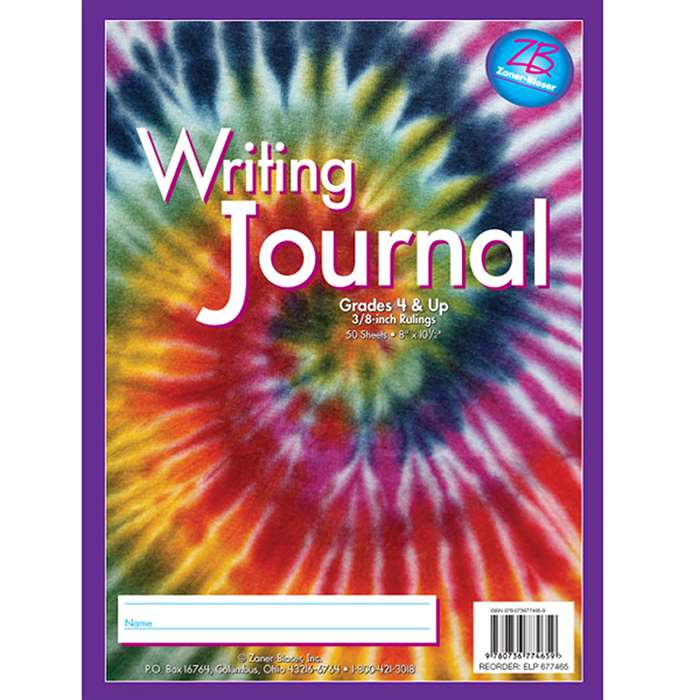 Zaner Bloser Writing Journal Gr 4 Tie Dye By Essential Learning Products