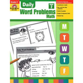 Daily Word Problems Grade 2 By Evan-Moor