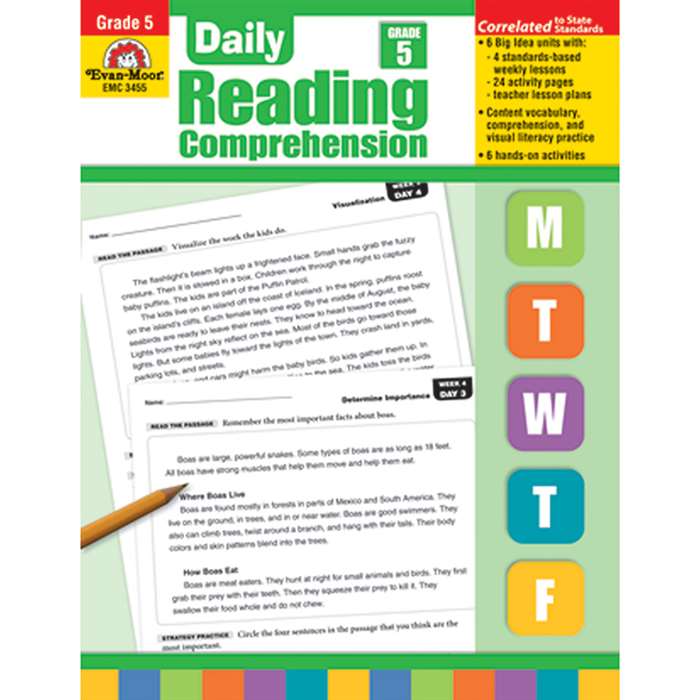 Daily Reading Comprehension Gr 5 By Evan-Moor