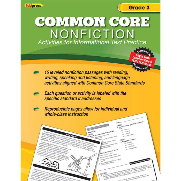 Shop Common Core Nonfiction Book Gr 3 - Ep-2352 By Edupress