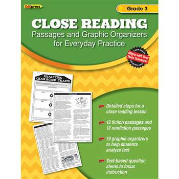 Close Reading Practice Book Gr 3, EP-2561