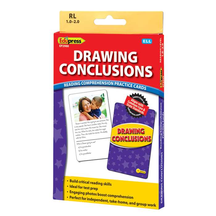 Shop Drawing Conclusions Ylw Lvl Reading Comprehension Practice Cards - Ep-2988 By Edupress