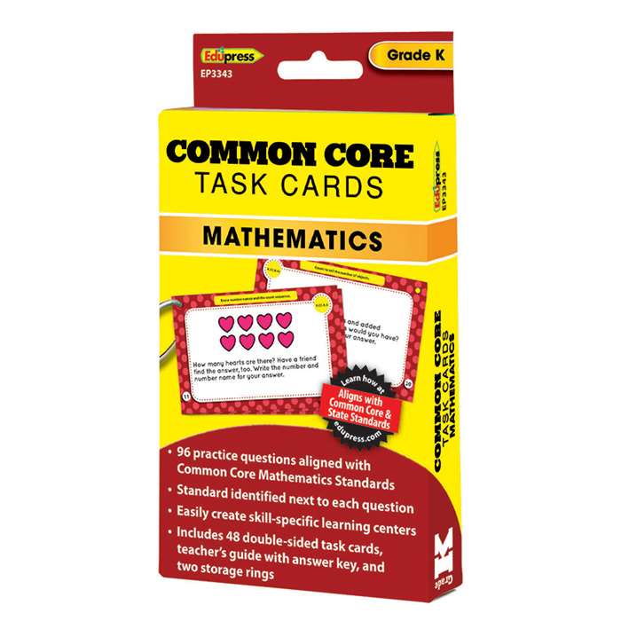 Shop Common Core Math Task Cards Gr K - Ep-3343 By Edupress