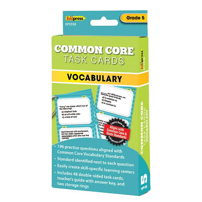 Shop Gr 5 Common Core Vocabulary Task Cards - Ep-3358 By Edupress