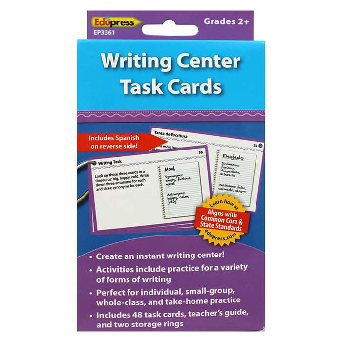 Writing Center Task Cards Gr 2 And Up By Edupress