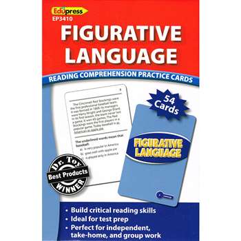 Figurative Language Reading Comprehension Practice Cards Blue By Edupress