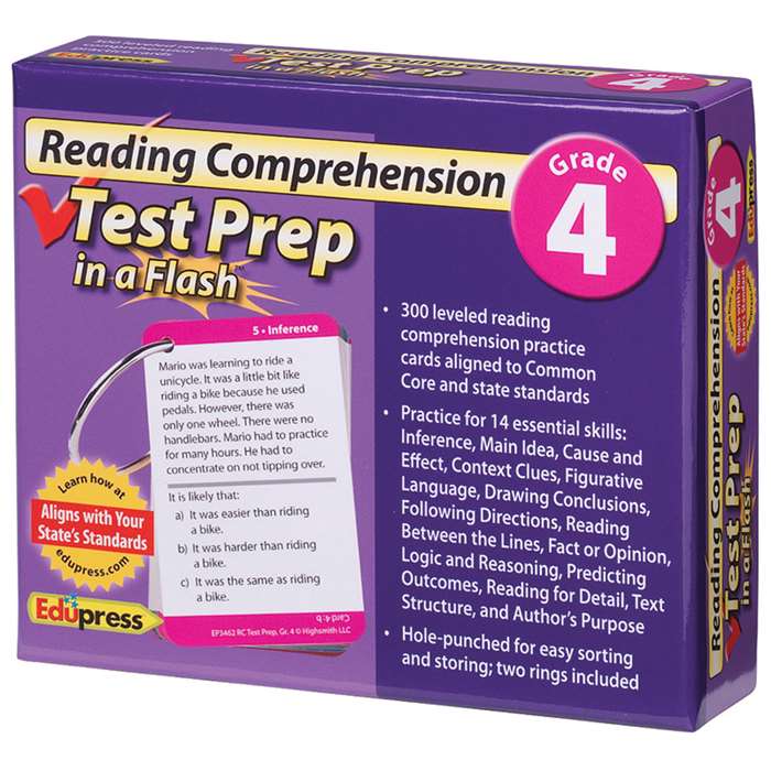 Reading Comprehension Gr 4 Test Prep In A Flash By Edupress