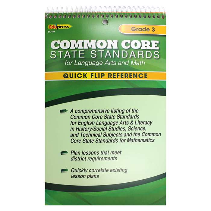 Gr 3 Quick Flip For Common Core Standards By Edupress