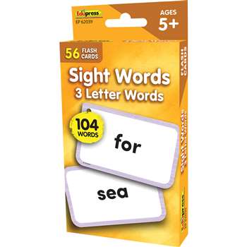 3 Letter Words Flash Cards Sight Words, EP-62039