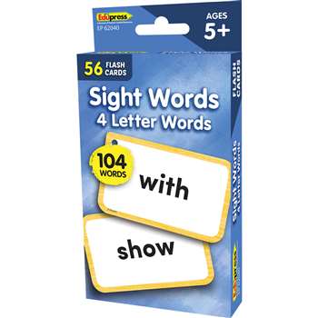 4 Letters Words Flash Cards Sight Words, EP-62040