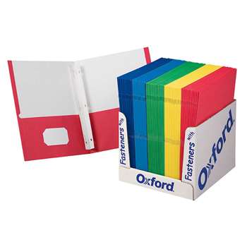 School Grade Twin Pocket Folders With Fasteners 100 Per Box By Esselte