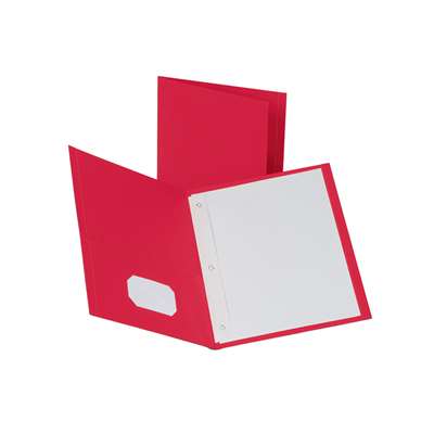 Oxford 25Ct Red Twin Pocket Folders With Fasteners By Esselte