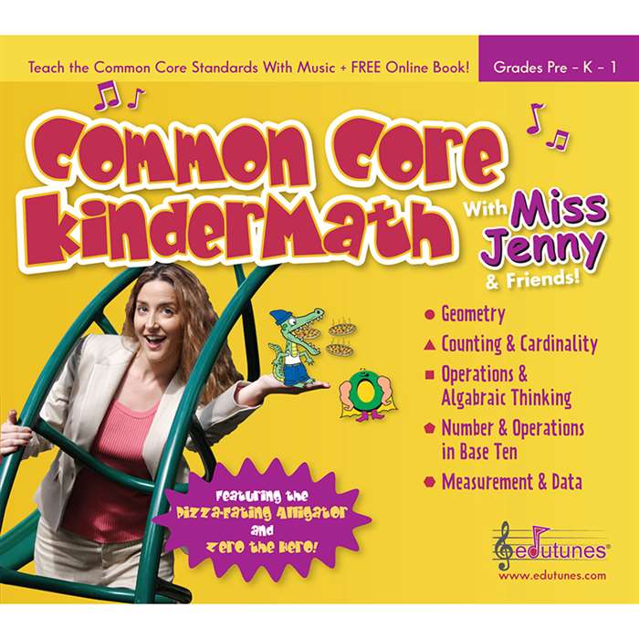 Common Core Kindermath With Miss Jenny & Friends Cd Book Set By Edutunes