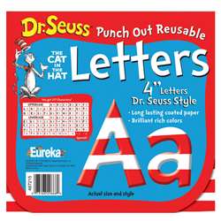 Dr Seuss 4 Inch Red & White Letters Punch Out Reusable By Eureka