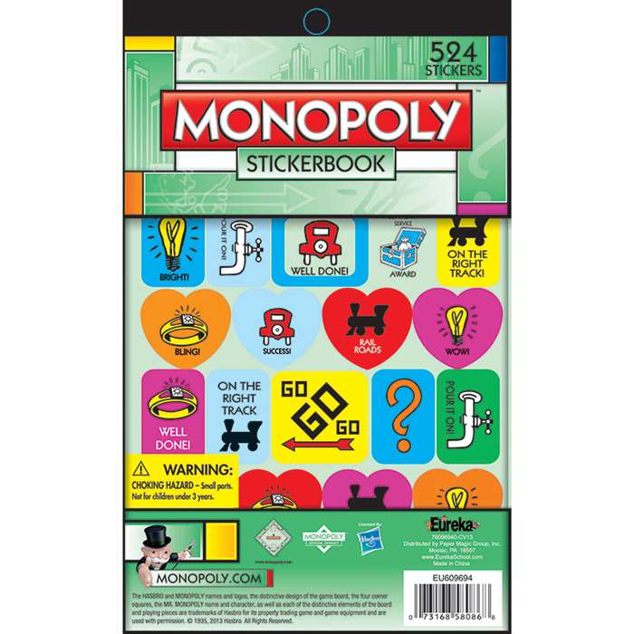 Monopoly Stickerbook By Eureka