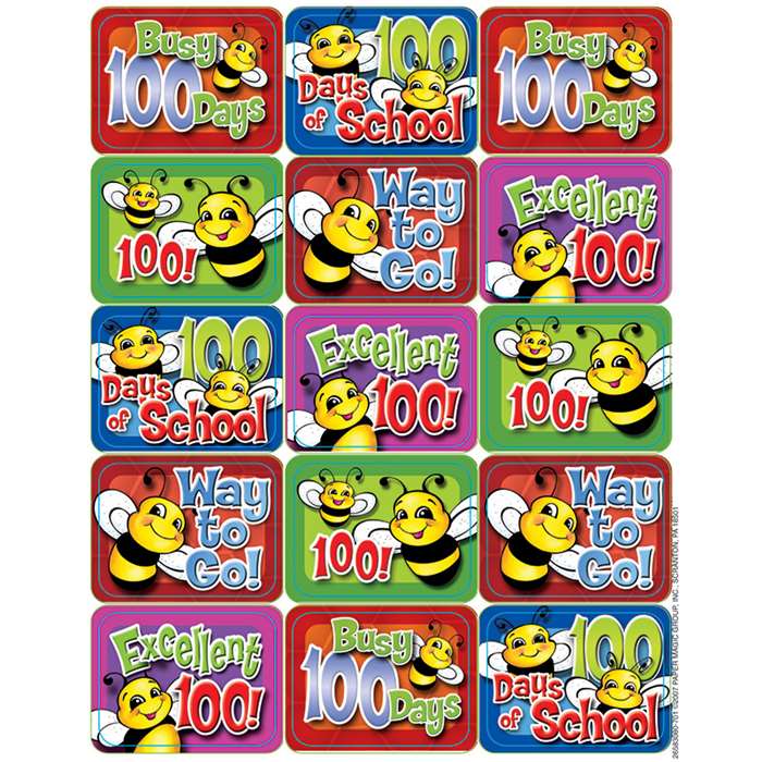 100 Days Of School Bees Success Stickers By Eureka