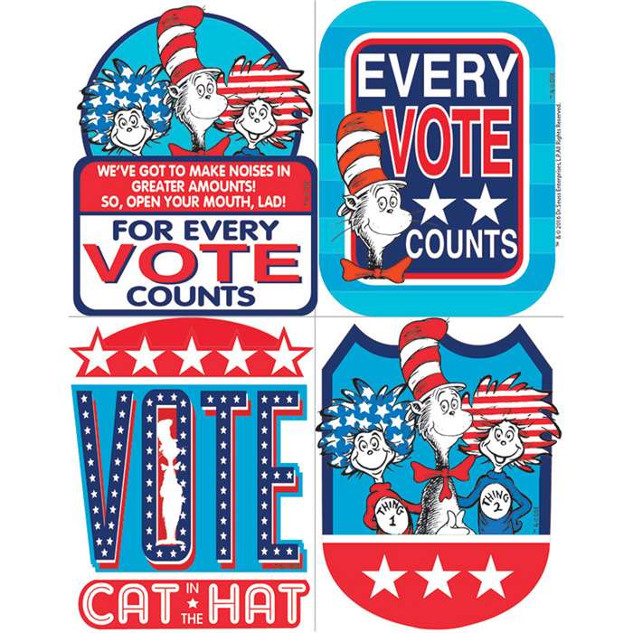 Dr Seuss Cat &quot; The Hat For President Sticker Badg, EU-659581