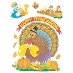 Window Cling Cute Animals 12 X 17 Thanksgiving By Eureka