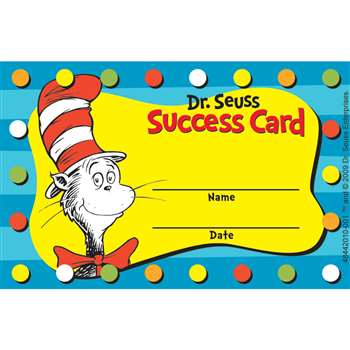 Dr Seuss Cat In The Hat Reward Punch Cards By Eureka