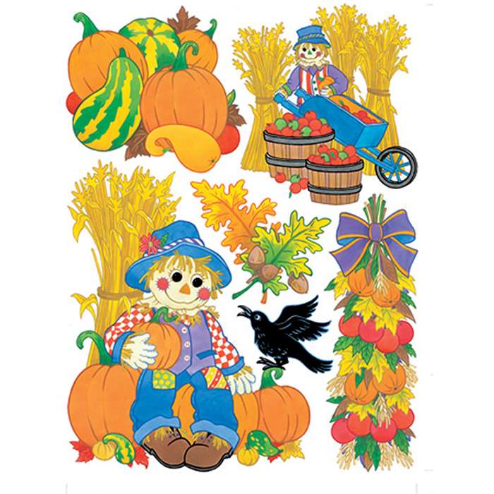 Window Cling Harvest Scarecrows By Eureka