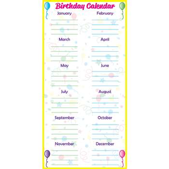 Low-Tac Birthday Calendar Vertical, FLP90703