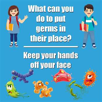 Keep Germs &quot; Their Place Wall Stickers 5Pk, FLP97030