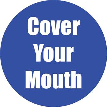 Cover Your Mouth Blue Floor Sticker 5Pk, FLP97056