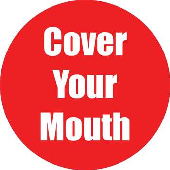 Cover Your Mouth Red Antislip Floor Sticker 5Pk, FLP97060