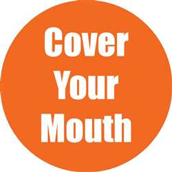 Cover Your Mouth Orange Anti-Slip Floor Sticker 5P, FLP97064