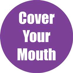 Cover Your Mouth Purple Anti-Slip Floor Sticker 5P, FLP97066