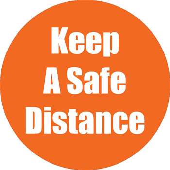 Keep A Safe Distance Ornge Antislip Floor Sticker , FLP97076