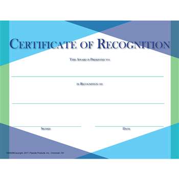 Glass Certificate Of Recognition, FLPGS002