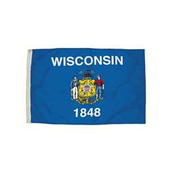3X5 Nylon Wisconsin Flag Heading & Grommets, FZ-2482051