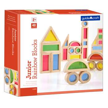 Jr Rainbow Blocks 40 Piece Set By Guidecraft Usa