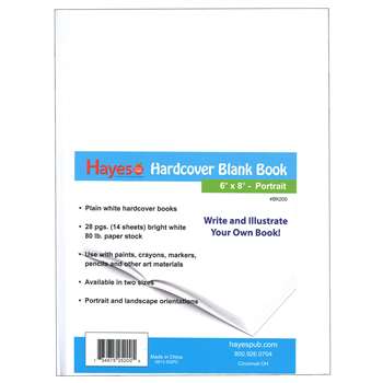 Plain White Blank Book 6Wx8H Hardcover 28 Pages 14, H-BK200