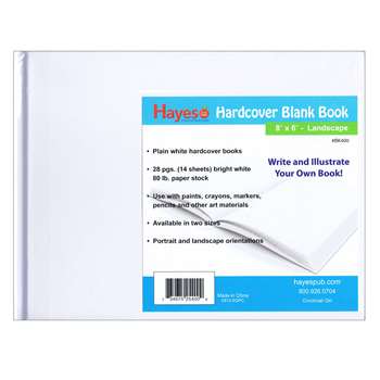 Plain White Blank Book 8Wx6H Hardcover 28 Pages 14, H-BK400