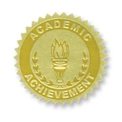 Gold Foil Embossed Seals Academic Achievement, H-VA372