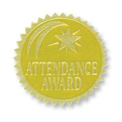 Gold Foil Embossed Seals Attendance Award, H-VA375